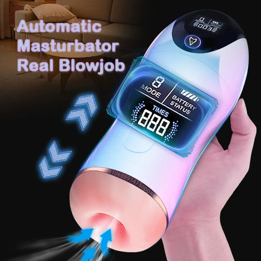 Automatic Male Masturbator Cup Sucking Vibration Blowjob Real Vagina Pocket Pussy Penis Oral Sex Machine Adult Sex Toys For Men