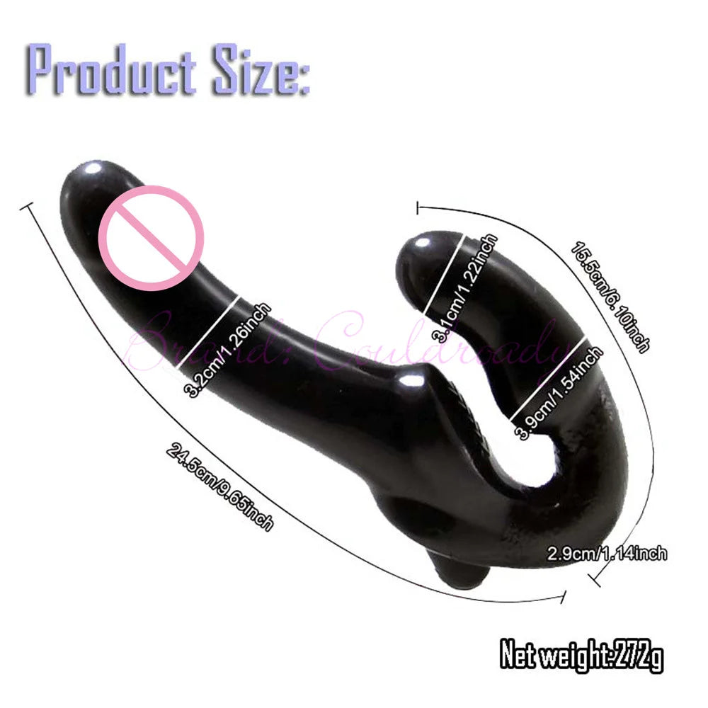 Strapless Strap-on Dildo Vibrator Strapon For Lesiban Remote Control 10 Speed Double-heads Vibe Adult Women Sex Toys